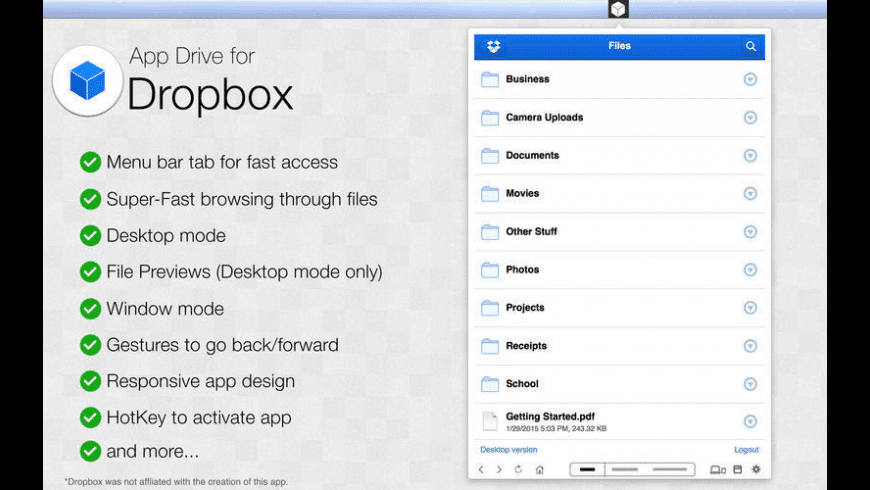 Dropbox for mac download